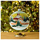 Christmas ball decoration with sunset landscape 150 mm in blown glass s2