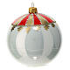Scatola palline di Natale 4 pz vetro soffiato bianco trenino 100 mm s4