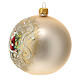 Box of 4 Christmas balls, opaque gold, Santa with children, 100 mm s3
