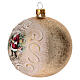 Box of 4 Christmas balls, opaque gold, Santa with children, 100 mm s3