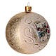 Box of 4 Christmas balls, opaque gold, Santa with children, 100 mm s4