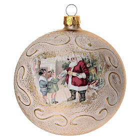 Glass Christmas balls 4 pcs set Santa and children 100 mm 4 pcs