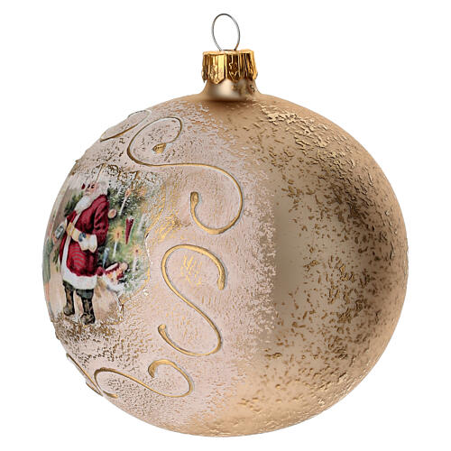 Glass Christmas balls 4 pcs set Santa and children 100 mm 4 pcs 3