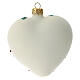 Box of 4 heart-shaped Christmas balls, white with red flower, 100 mm s4