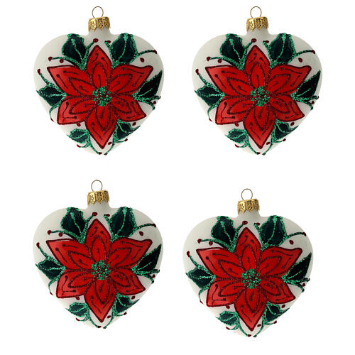 Cuori vetro soffiato 100 mm 4 pz  1