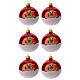 Box of 6 Christmas balls with reindeer 80 mm s1