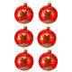 Rote mundgeblasene Weihnachtskugeln 6 Stück, 100 mm s1