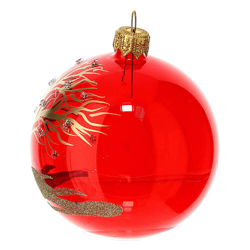 Palline di Natale vetro soffiato rosso 6 pz 100 mm 3