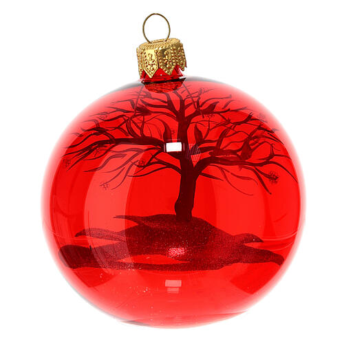 Palline di Natale vetro soffiato rosso 6 pz 100 mm 4