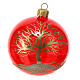 Bolas de Natal vermelhas com decoração prateada 100 mm 6 peças s2