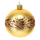 Set of 6 golden Christmas balls with red and black glitter 80 mm s2