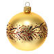 Set of 6 golden Christmas balls with red and black glitter 80 mm s3