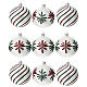 Set of 9 white Christmas balls with red and green glitter 100 mm s1