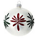 Set of 9 white Christmas balls with red and green glitter 100 mm s2