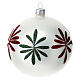Set of 9 white Christmas balls with red and green glitter 100 mm s4