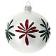 Set 9 pcs Christmas balls in blown glass in white glitter 100 mm s2