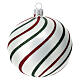 Set 9 pcs Christmas balls in blown glass in white glitter 100 mm s3