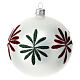 Set 9 pcs Christmas balls in blown glass in white glitter 100 mm s4