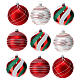 Conjunto 9 bolas de Natal decoradas 100 mm s1