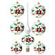 Set of 6 Christmas balls with topper, blown glass s1