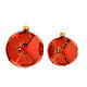 Set of 6 Christmas balls with topper, red blown glass s5