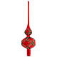 Set of 6 Christmas balls with topper, red blown glass s2