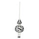 Transparent blown glass tree topper with silver and glitter decorations s1