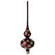 Christmas topper of red blown glass with golden pattern s1