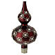 Christmas topper of red blown glass with golden pattern s4