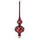 Christmas tree topper in red blown glass with golden decorations s3