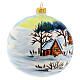 White Christmas ball with landscape 120 mm s4