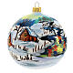 Bola de Natal branca com paisagem 120 mm s3
