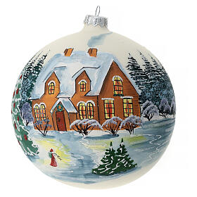 Christmas tree ball with snow-covered church 150 mm