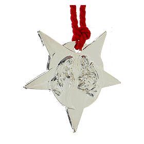 Star of Peace of Bethlehem with red rope, alloy, 6 cm