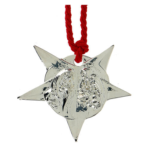 Star of Peace of Bethlehem with red rope, alloy, 6 cm 1