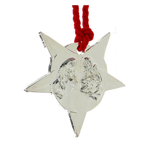 Étoile de la Paix de Bethléem cordon rouge alliage 6 cm 2