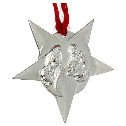 Alloy Star of Peace of Bethlehem with red rope 12 cm 1