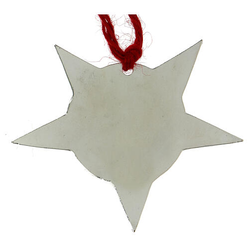 Gwiazda pokoju Betlejem, stop, 12 cm, sznureczek czerwony 3
