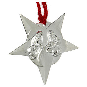 Alloy Christmas Star of Bethlehem with red rope 12 cm