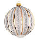 Christmas ball of rose gold glass with strass, 10 cm diameter s1
