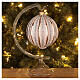 Christmas ball of rose gold glass with strass, 10 cm diameter s2