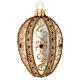 Egg ball ornament in blown glass gold silver stones 80 mm s1