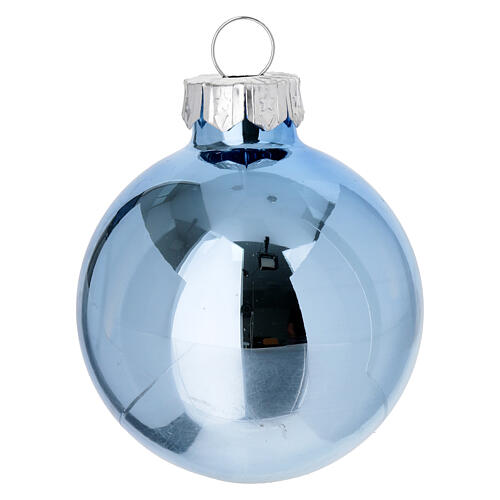 Christmas tree decoration kit with 16 balls of 50 mm and a topper, blue and silver blown glass 3