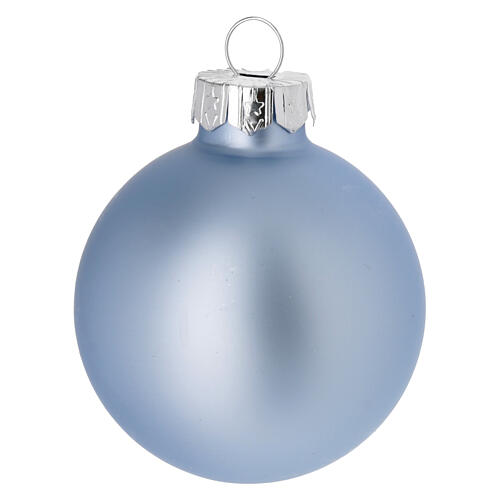 Christmas tree decoration kit with 16 balls of 50 mm and a topper, blue and silver blown glass 5