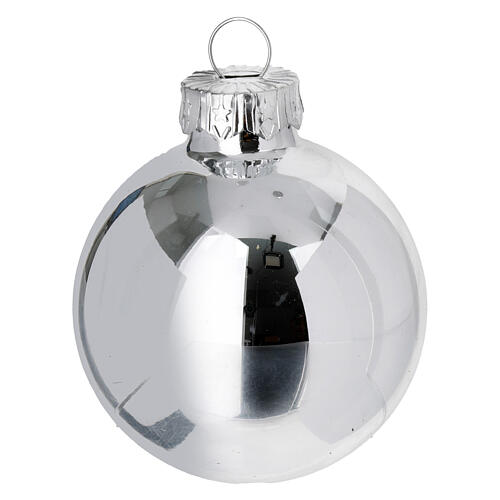 Kit de décorations pour sapin de Noël en verre soufflé bleu argent 16 boule 50 mm et un cimier 10