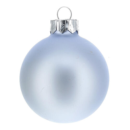 Conjunto enfeites árvore de Natal prata e azul ponteira e 16 bolas vidro soprado 50 mm 5