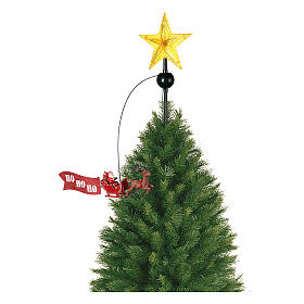 Christmas tree topper: star with floating Santa on his sleigh 50 cm