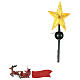 Christmas tree topper: star with floating Santa on his sleigh 50 cm s6