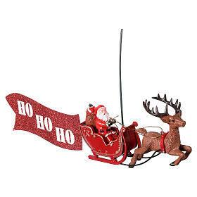 Santa Claus sleigh star tree topper with motion 50 cm