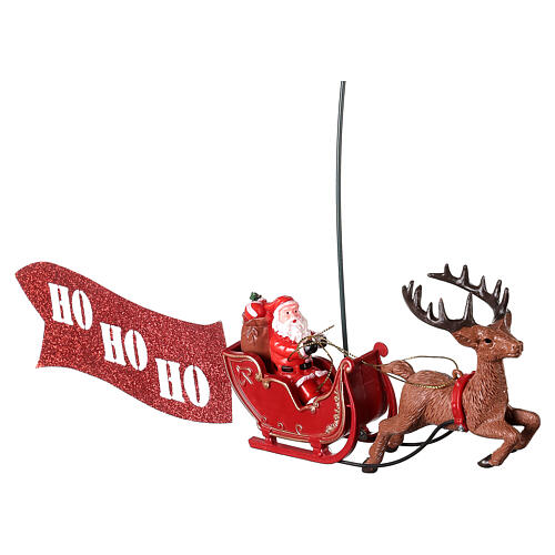 Santa Claus sleigh star tree topper with motion 50 cm 2